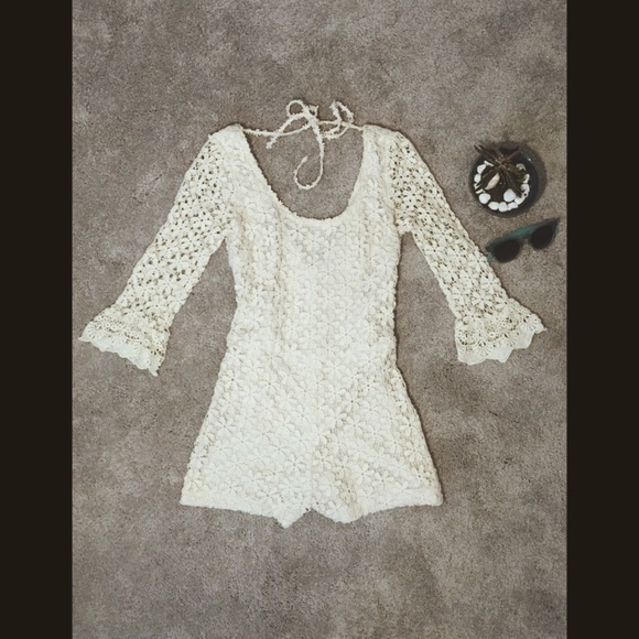 Ark & Co Dresses & Skirts - ••Donated••ark & co • Ivory Lace Romper